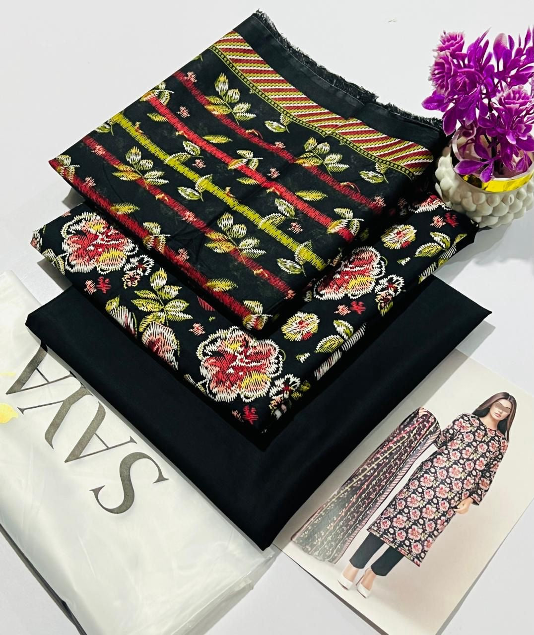 SAYA 3pc Printed Lawn