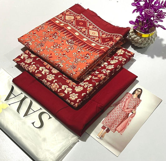 SAYA 3pc Printed Lawn