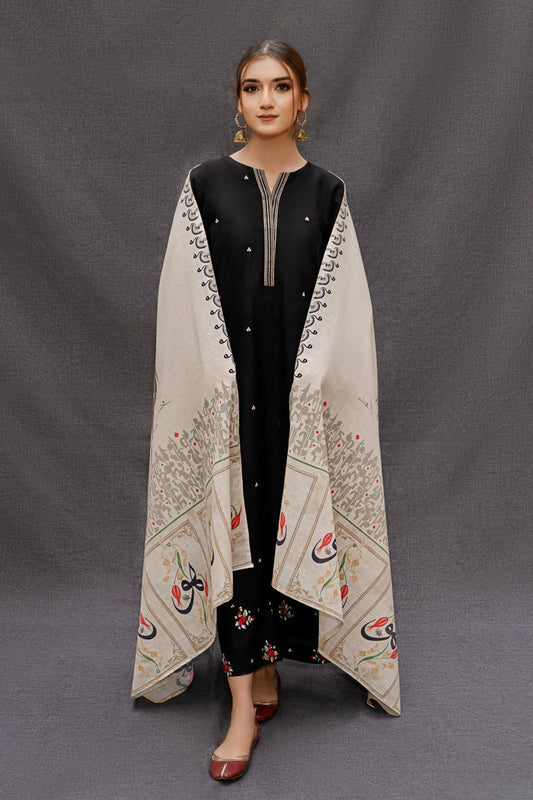 Embroided Dhanak 3PC